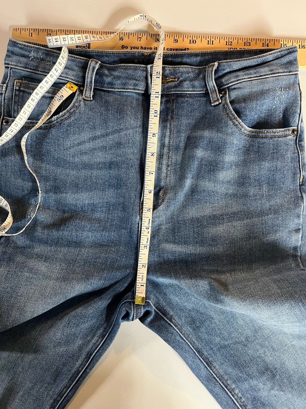 Risen High Rise Skinny Raw Hem Stretch Denim Jeans Womens 31/13 - Picture 5 of 6
